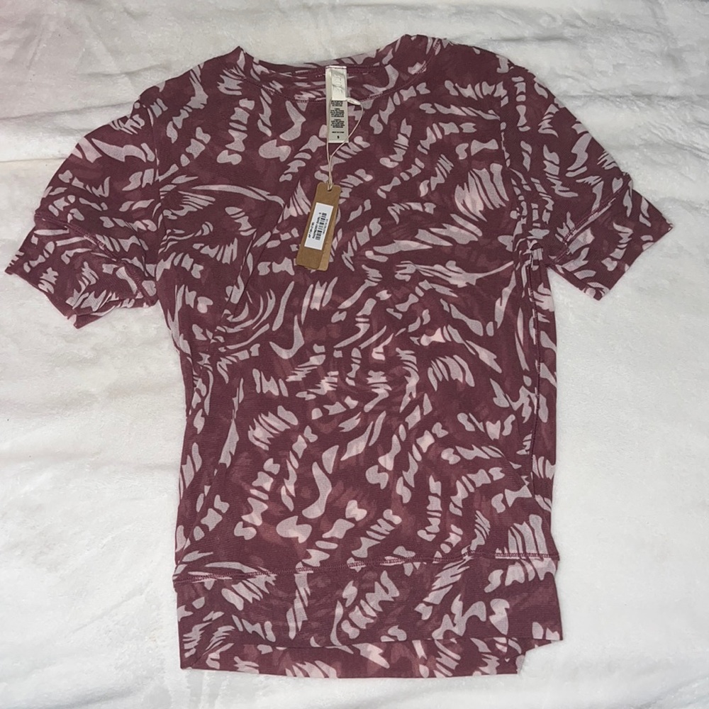 Skims raspberry swirl mesh tshirt